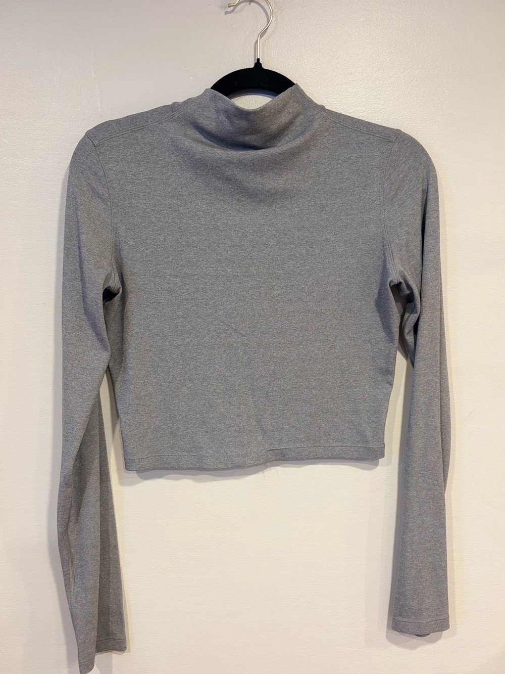 Lululemon All Aligned Mock Neck Long Sleeve Heathered Core Medium Gray Women's 6